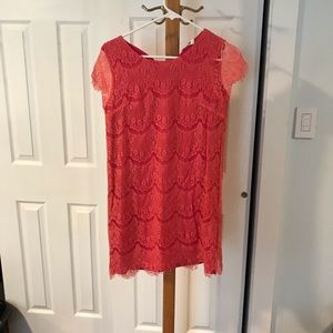 Annabella Lace Apricot Shortsleeved Dress